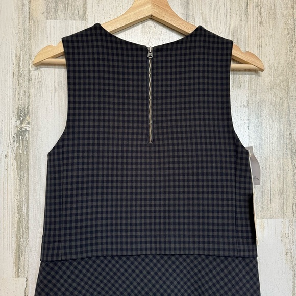 Aritzia Wilfred Verone Check Sleeveless Mini Dress Size XS Navy Green - Picture 6 of 9